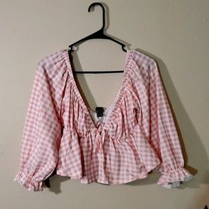 Forever 21 ruffle gingham crop top